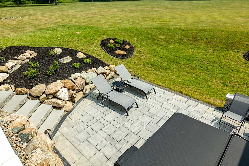 Paver Patio and Walk and Retaining Wall in Milford