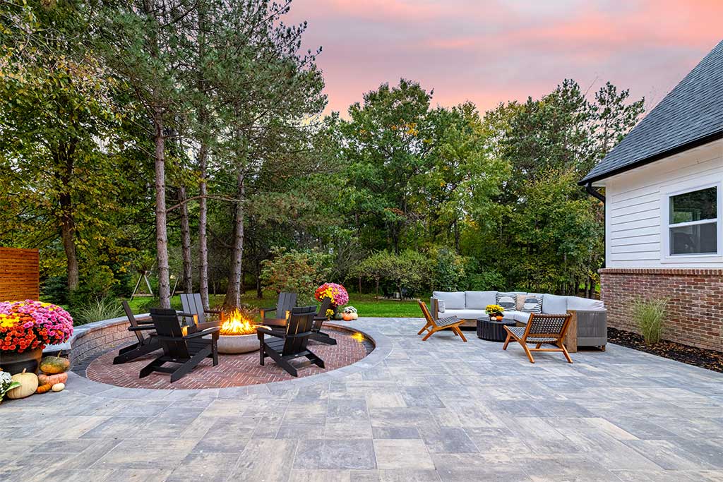 Cozy Firepit and Sleek Paver Patio in Brighton