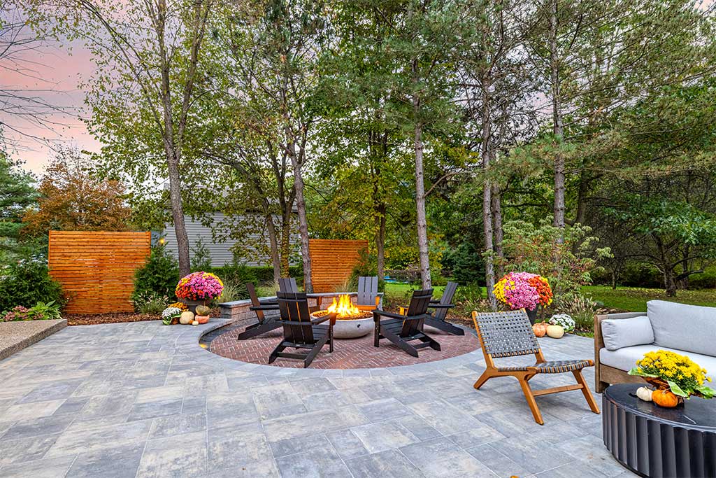 Cozy Firepit and Sleek Paver Patio in Brighton
