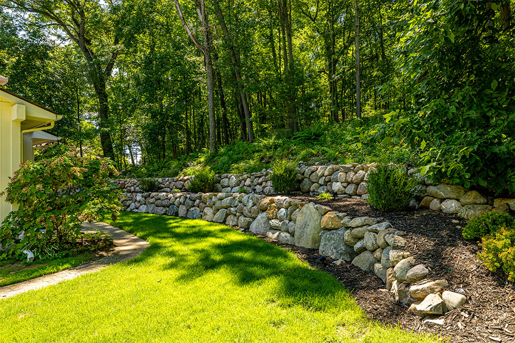 Retaining Wall and Firepit in Howell