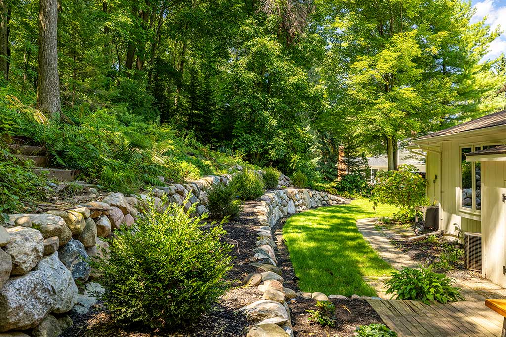 Retaining Wall and Firepit in Howell