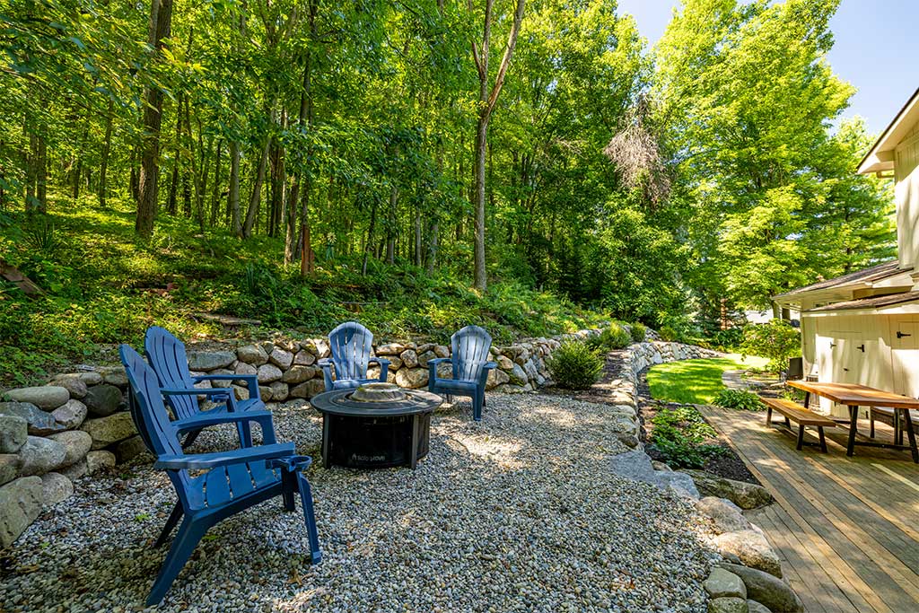 Retaining Wall and Firepit in Howell